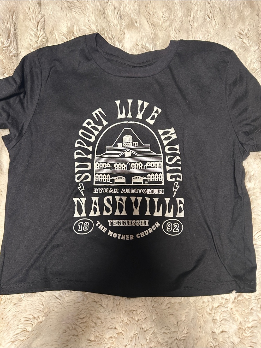 The Ryman Mother Church black cropped tee S
